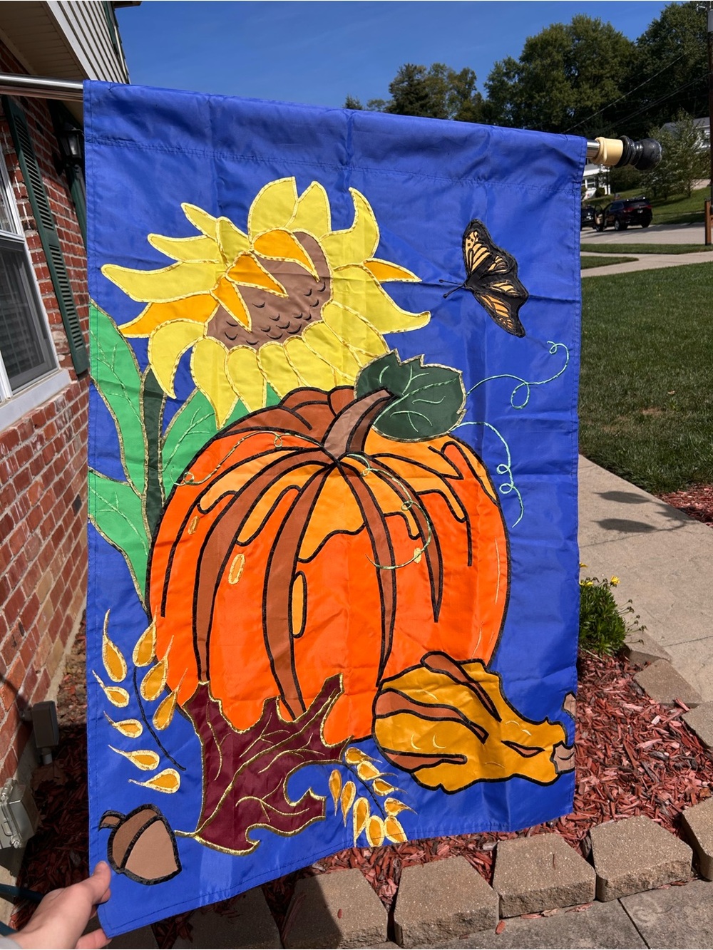 Fall themed appliquΓ© flag